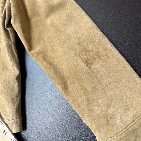 Vintage Fabio Suede Leather Trucker Jacket Cowgirl 90s Brown XL Machine Washable - Picture 12 of 13